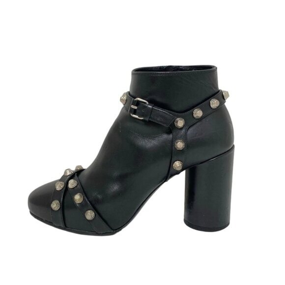 BALENCIAGA - Black Leather Women's Boots 213-061725 - Picture 1 of 13